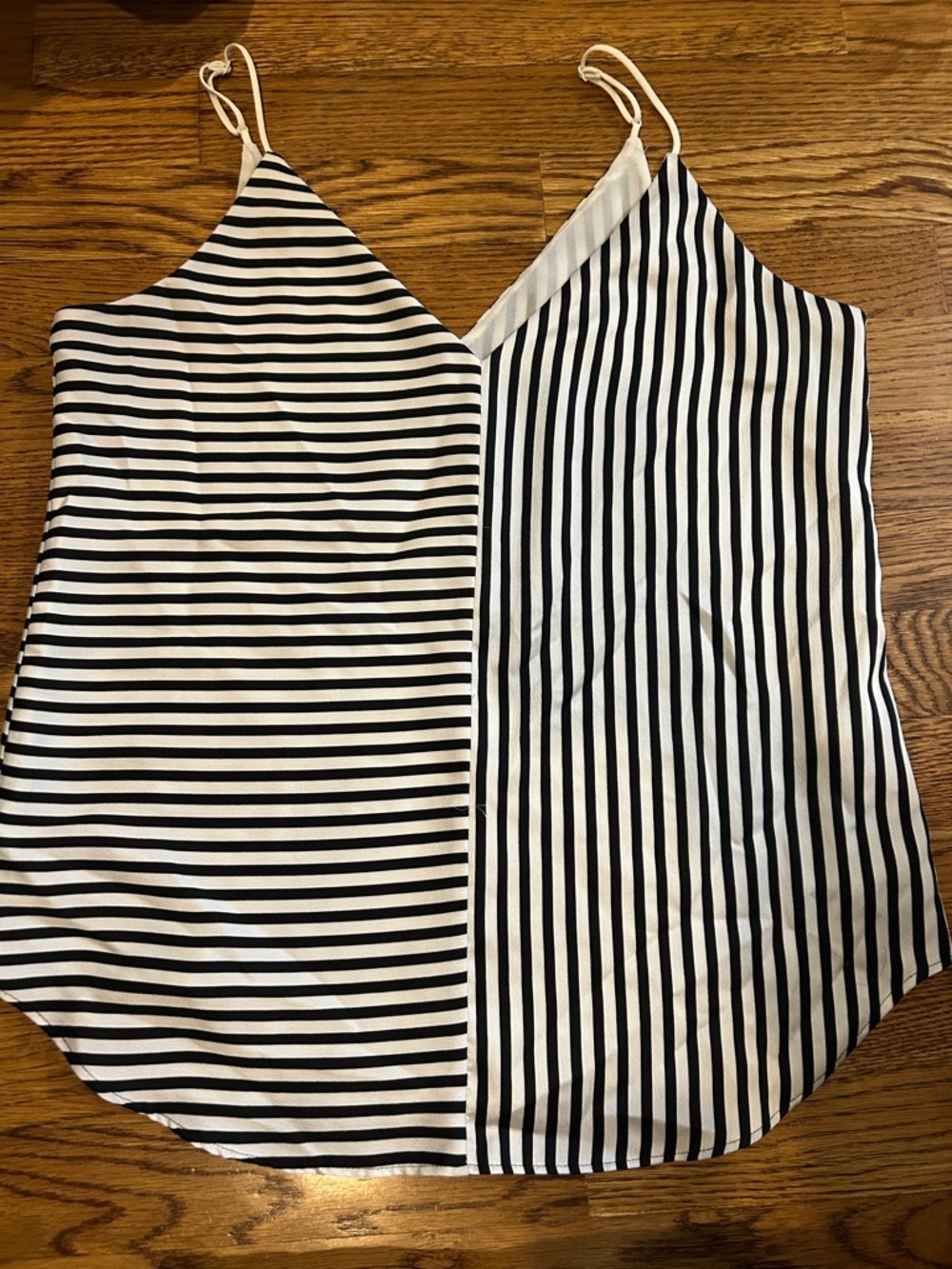 Express Black and White Striped V-Neck Cami